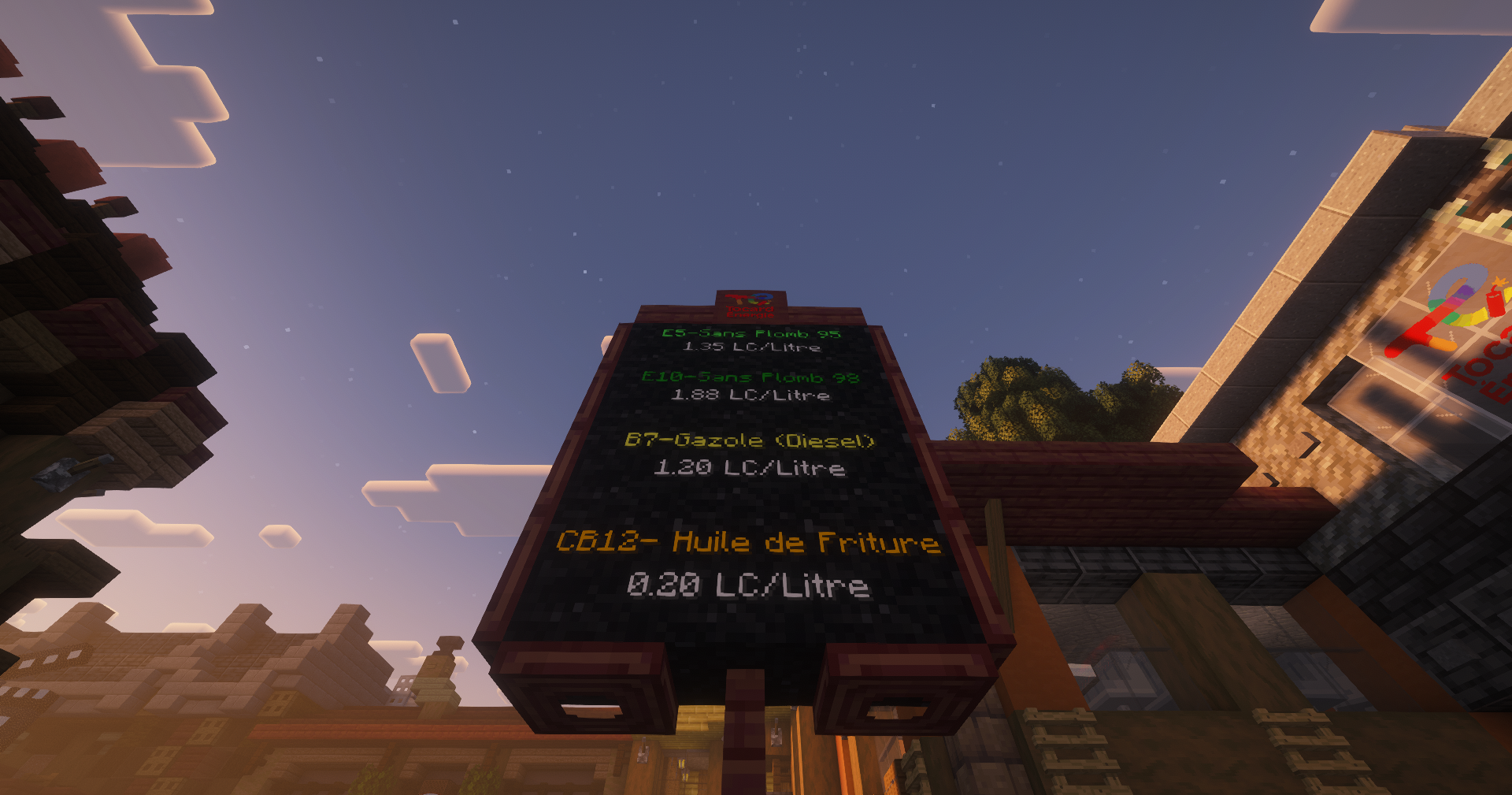 Panneau de prix Tocard-Énergie sur Land Of Parks